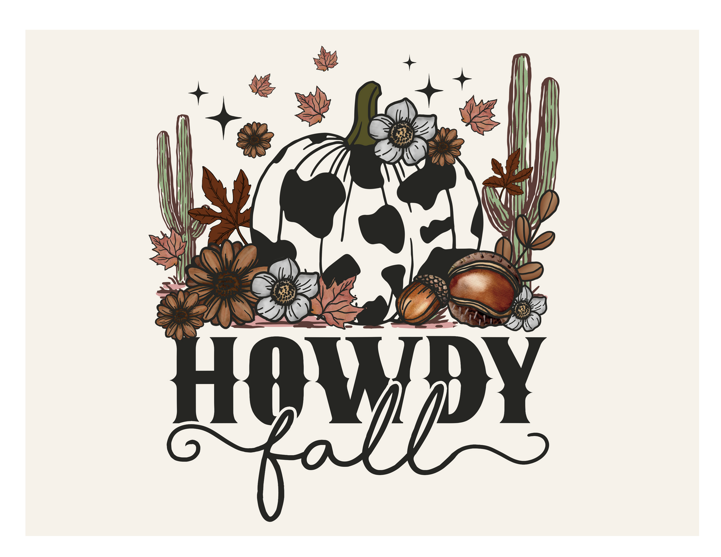 howdy fall pumpkin cream tee