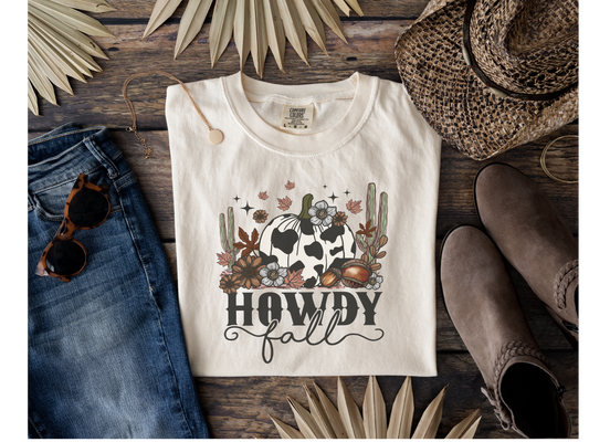 howdy fall pumpkin cream tee