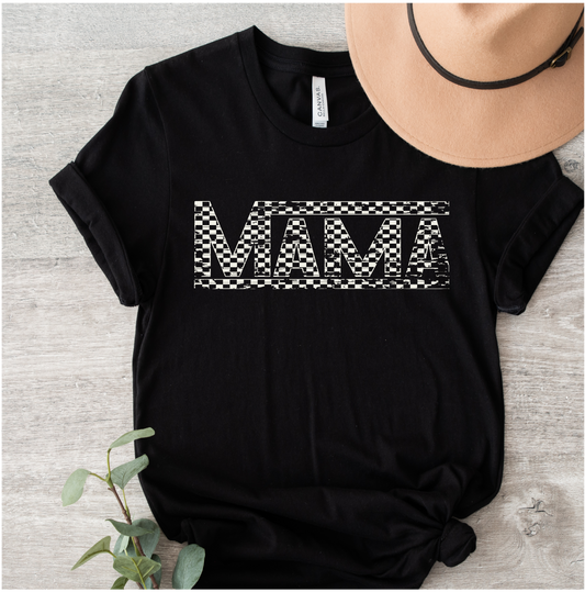 checkered mama tee